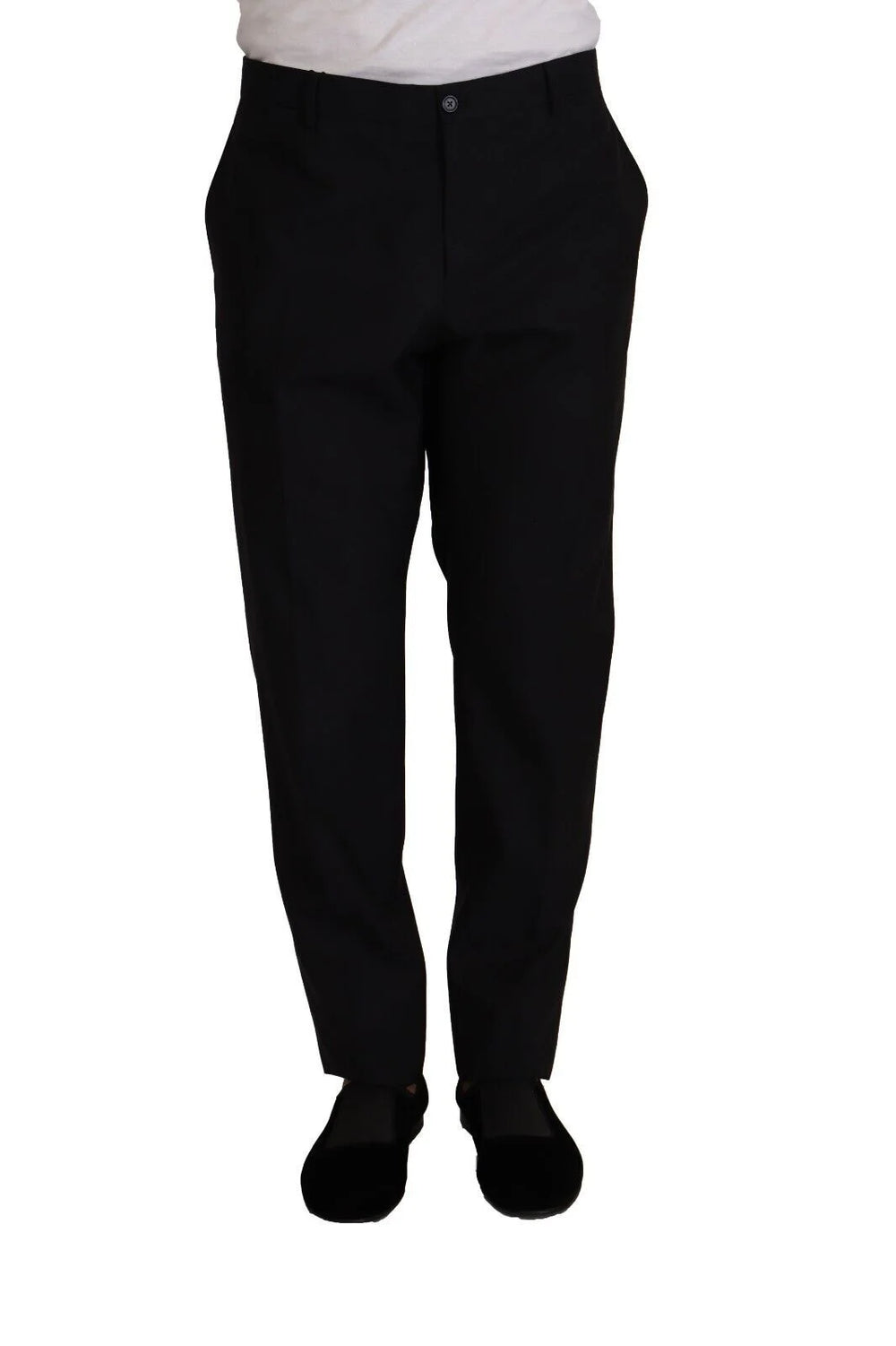 Dolce & Gabbana Blue Wool Silk Formal Trouser Dress Pants - IT56 | XXL - Trousers