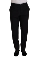 Dolce & Gabbana Blue Wool Silk Formal Trouser Dress Pants - IT56 | XXL - Trousers