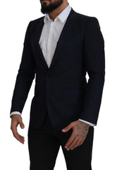 Dolce & Gabbana Blue Wool Single Breasted Coat Blazer - IT46 | S - Sport Jackets