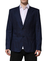 Dolce & Gabbana Blue Wool Single Breasted Suit Coat Blazer - IT54 | XL - Sport Jackets