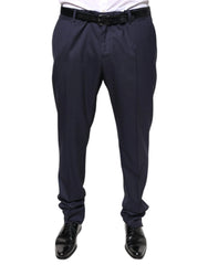 Dolce & Gabbana Blue Wool Skinny Formal Dress Pants - IT54 | XL - Trousers