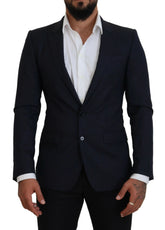 Dolce & Gabbana Blue Wool Slim Fit Formal Coat Blazer - IT46 | S - Sport Jackets