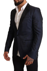 Dolce & Gabbana Blue Wool Slim Fit MARTINI Blazer Jacket - IT48 | M - Sport Jackets