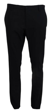 Dolce & Gabbana Blue Wool Stretch Dress Formal Slim Fit Pant - Trousers
