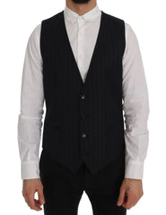 Dolce & Gabbana Blue Wool Stretch Vest - IT50 | L - Vests