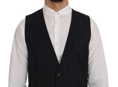 Dolce & Gabbana Blue Wool Stretch Vest - IT50 | L - Vests