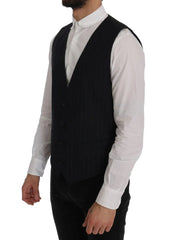 Dolce & Gabbana Blue Wool Stretch Vest - IT50 | L - Vests