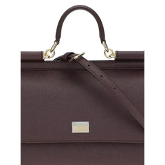 Dolce & Gabbana Bordeaux Calf Leather Bos Taurus Handbag