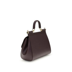 Dolce & Gabbana Bordeaux Calf Leather Bos Taurus Handbag