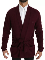 Dolce & Gabbana Bordeaux Cashmere Crown Cardigan Sweater - IT48 | M - Cardigans