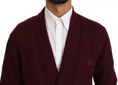 Dolce & Gabbana Bordeaux Cashmere Crown Cardigan Sweater - IT48 | M - Cardigans