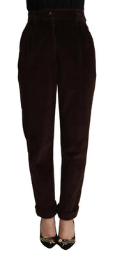 Dolce & Gabbana Bordeaux Corduroy Cotton Trouser Tapered Pants - IT40|S - Trousers