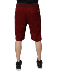 Dolce & Gabbana Bordeaux Cotton Bermuda Men Sweatshorts Shorts - Bermudas