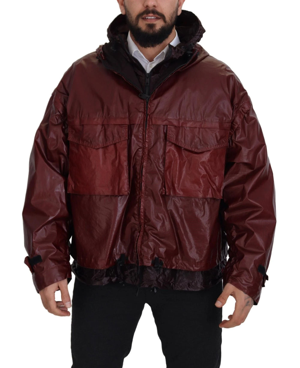 Dolce & Gabbana Bordeaux Cotton Hooded Full Zip Jacket - IT50 | L - Track Jackets