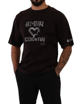 Dolce & Gabbana Bordeaux Cotton L-Amore Print Crewneck T-shirt - T-Shirts