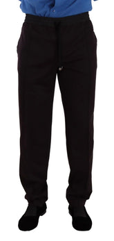 Dolce & Gabbana Bordeaux Cotton Mens Skinny Trouser Pants - IT58 | XXL - Joggers