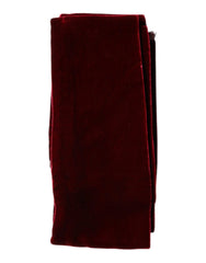 Dolce & Gabbana Bordeaux Cotton Silk Fringe Shawl Wrap Scarf - Scarves & Shawls