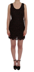 Dolce & Gabbana Bordeaux Floral Lace Ricamo Sheath Dress - IT42|M - Dresses
