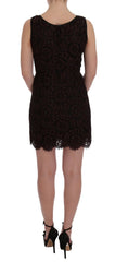 Dolce & Gabbana Bordeaux Floral Lace Ricamo Sheath Dress - IT42|M - Dresses