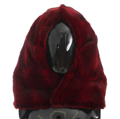 Dolce & Gabbana Bordeaux Hamster Fur Crochet Hood Scarf Hat