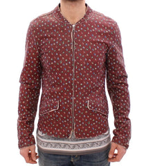 Dolce & Gabbana Bordeaux Leather Boxer Print Jacket Coat - IT48 | M - Sport Jackets