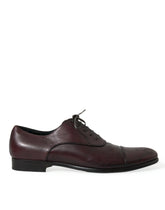 Dolce & Gabbana Bordeaux Leather Men Formal Derby Dress Shoes - EU44/US11 - Shoes