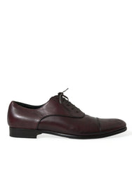 Dolce & Gabbana Bordeaux Leather Men Formal Derby Dress Shoes - EU44/US11 - Shoes
