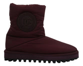 Dolce & Gabbana Bordeaux Nylon Boots Padded Mid Shoes - EU44/US11 - Boots