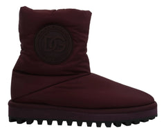 Dolce & Gabbana Bordeaux Nylon Boots Padded Mid Shoes - EU44/US11 - Boots