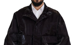Dolce & Gabbana Bordeaux Nylon Collared Men Coat Jacket - L - Coats & Jackets