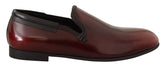 Dolce & Gabbana Bordeaux Patent Leather Dress Loafers Shoes - EU40.5/US7.5 - Flats