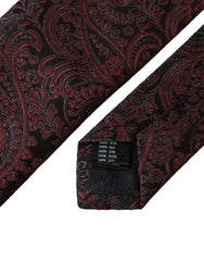 Dolce & Gabbana Bordeaux Patterned Silk Adjustable Men Tie - Neckties