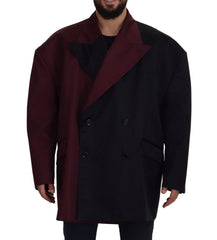 Dolce & Gabbana Bordeaux Polyester Double Breasted Jacket - IT50 | L - Sport Jackets