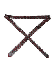 Dolce & Gabbana Bordeaux Printed 100% Silk Adjustable Men Tie - Neckties