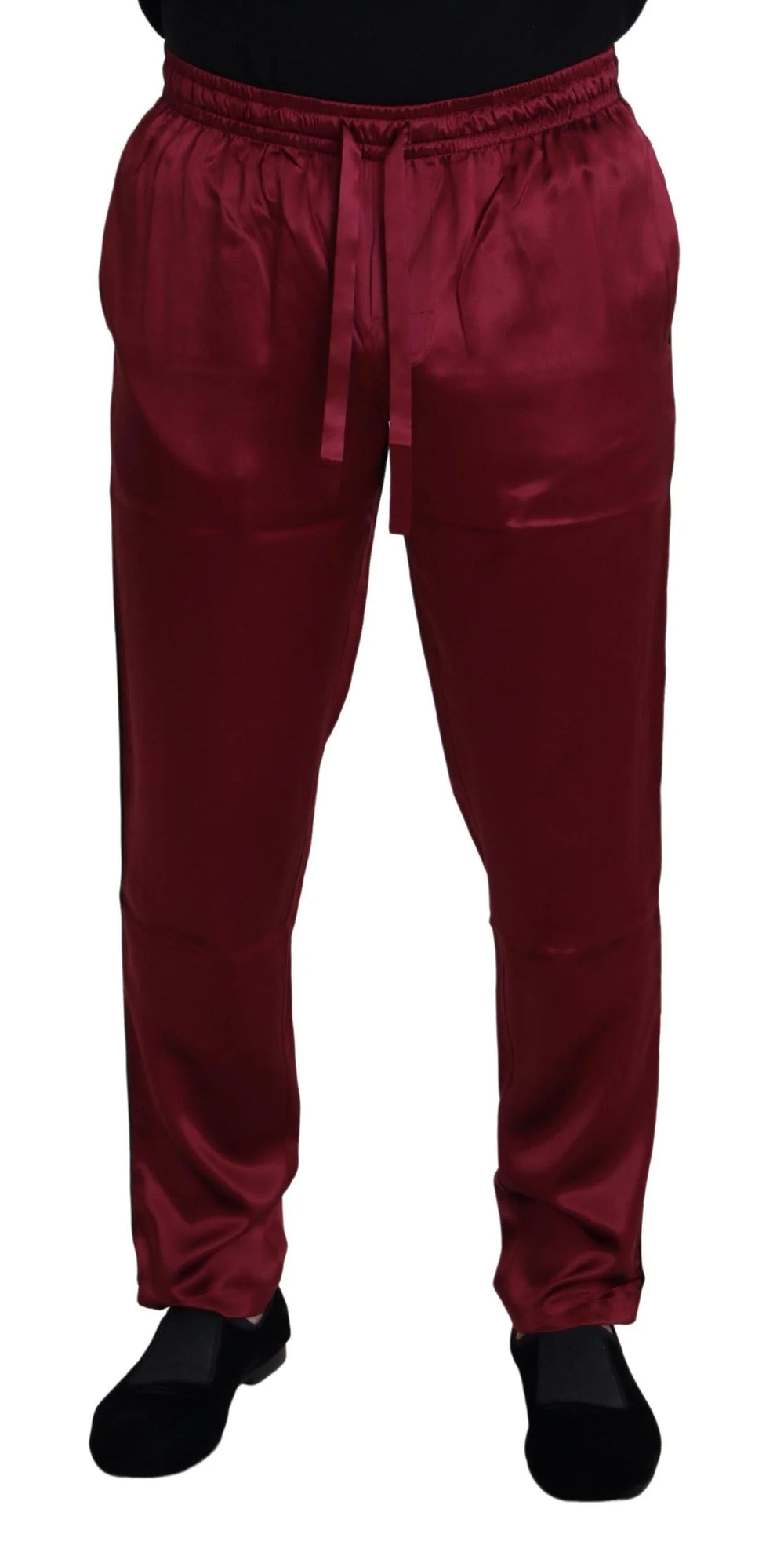 Dolce & Gabbana Bordeaux Silk DG Sleep Lounge Pants - IT48 | M - Joggers