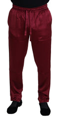Dolce & Gabbana Bordeaux Silk DG Sleep Lounge Pants - IT48 | M - Joggers