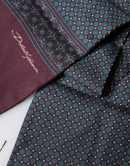 Dolce & Gabbana Bordeaux Silk Fringe Geometric Neck Wrap 142cm X 15cm Scarf