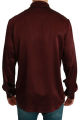 Dolce & Gabbana Bordeaux Silk Pajama Casual Shirt - IT40 | M - Loungewear Tops