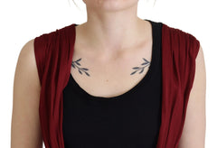 Dolce & Gabbana Bordeaux Silk Stretch Top Vest Blouse - Blouses