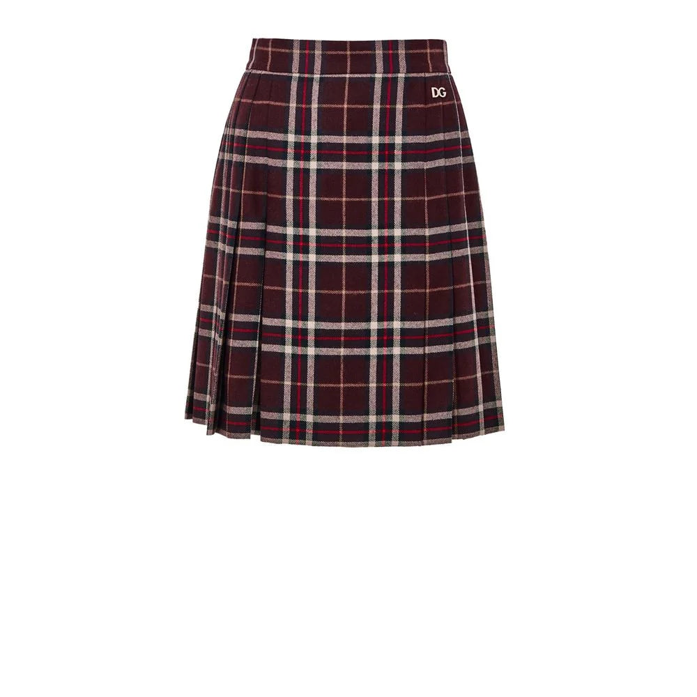 Dolce & Gabbana Bordeaux Wool Mini Skirt - IT38|XS