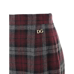 Dolce & Gabbana Bordeaux Wool Mini Skirt - IT40|S