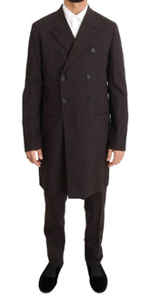 Dolce & Gabbana Bordeaux Wool Stretch Long 3 Piece Suit - IT48 | M - Pant Suits