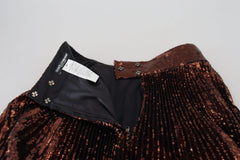 Dolce & Gabbana Bronze Sequined High Waist A-line Maxi Skirt - Skirts