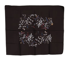 Dolce & Gabbana Brown 100% Silk Bird Print Wrap 80cm X 95cm RRP Scarf - Scarves & Shawls
