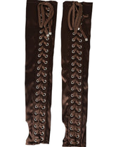 Dolce & Gabbana Brown Acetate Lace Up Fingerless Gloves - Gloves & Mittens