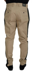 Dolce & Gabbana Brown Black Cotton Chino Men Pants - IT50 | L - Chinos