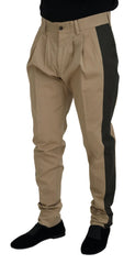 Dolce & Gabbana Brown Black Cotton Chino Men Pants - IT50 | L - Chinos