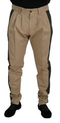 Dolce & Gabbana Brown Black Cotton Chino Men Pants - IT50 | L - Chinos