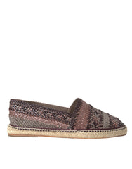 Dolce & Gabbana Brown Buffalo Leather Espadrille Flats Shoes - Flats