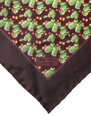 Dolce & Gabbana Brown Cactus Print Square Handkerchief Scarf - Scarves & Shawls